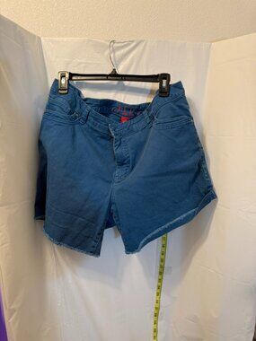 Elle Teal Blue Cut Off Frayed Denim Shorts 16W